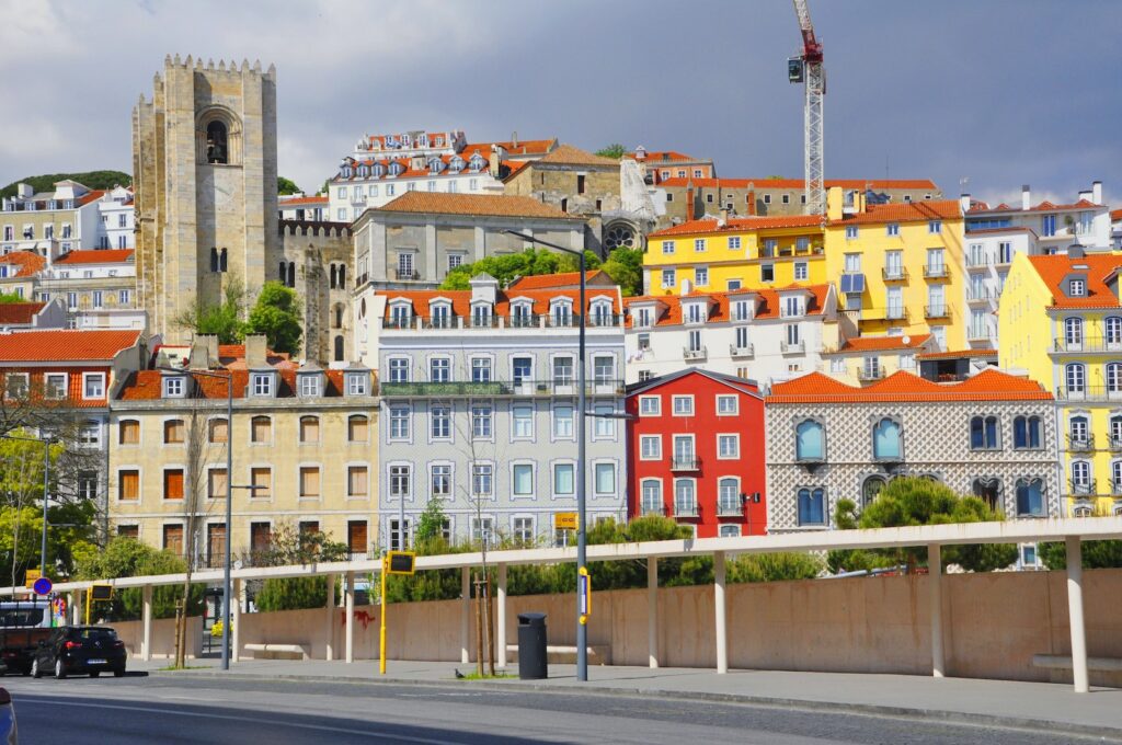 Colorful Buildings in City Downtown